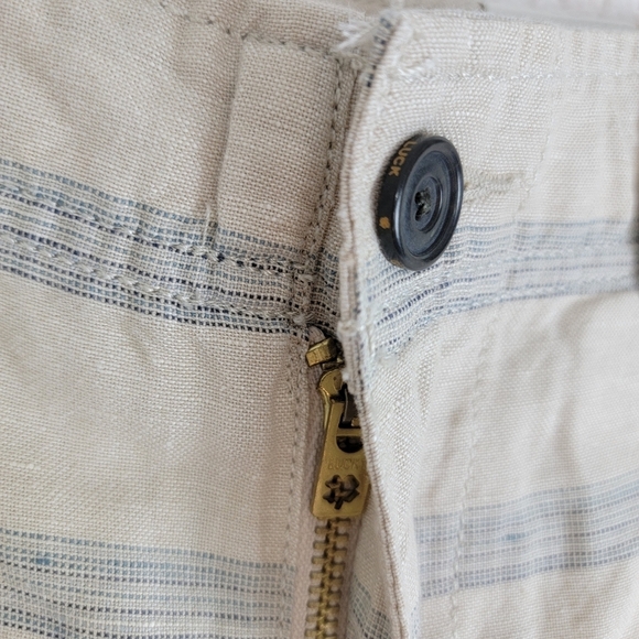 Lucky Brand Beige Stripe Linen Blend 9" Flat Front Shorts Sz 30 NEW - Picture 4 of 16